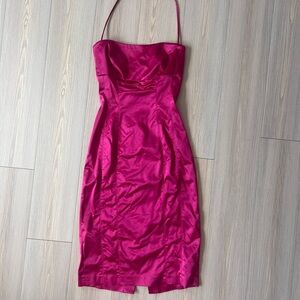 Bebe hot pink strapless/ halter dress. Size S